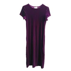 Vtg Maggie Breen Girls Purple Velvet Dress 14 Maxi Formal Holiday Plum Party